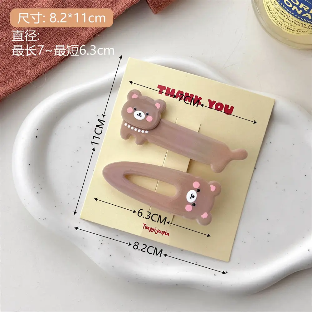 Cute Bear Acrylic Hairpin for Girls Heart Design - Image 13