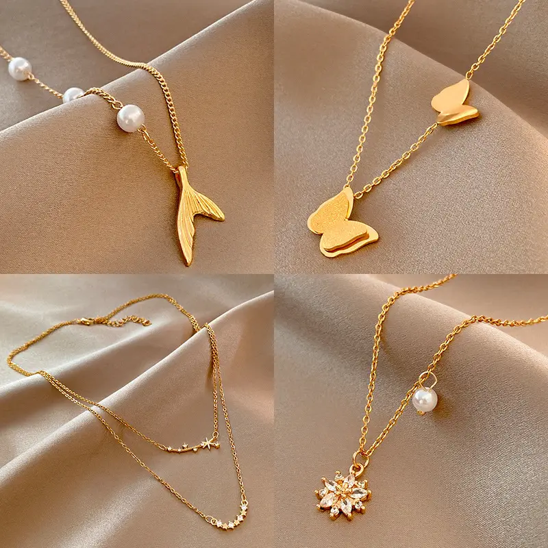 Gold Heart Clavicle Necklace for Women - Image 5