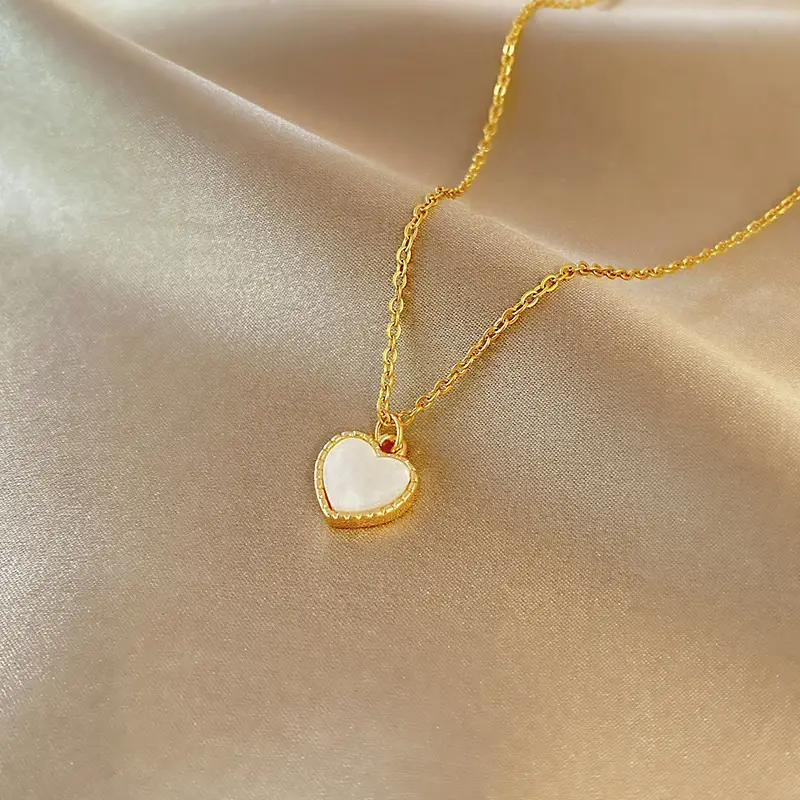 Gold Heart Clavicle Necklace for Women - Image 3