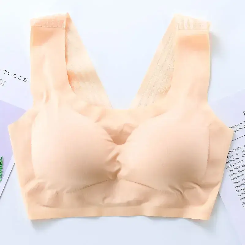 Back Seamless Underwear Women's Rimless Sports Push-Up Vest Large Size