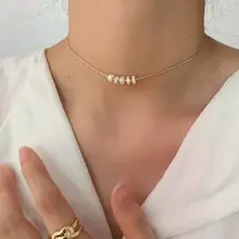 Natural Pearl Necklace with Gold Ball Clavicle for Women — feature 21