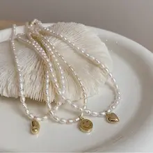 Natural Pearl Necklace with Gold Ball Clavicle for Women — feature 25