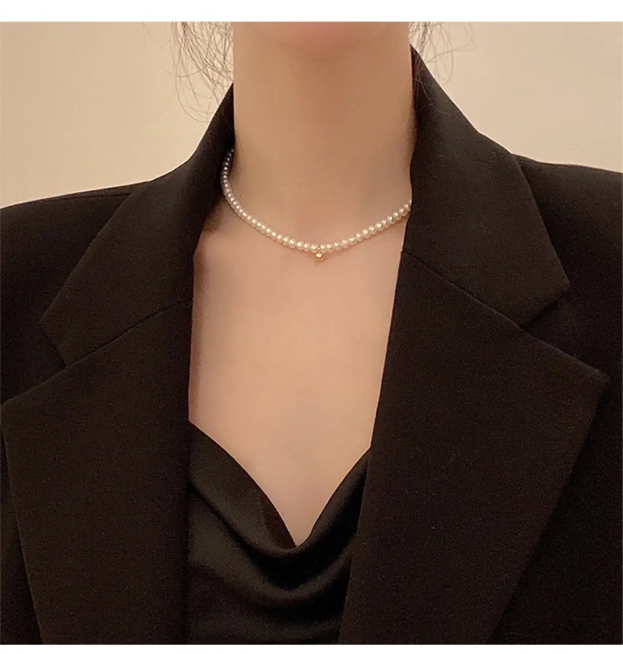 Natural Pearl Necklace with Gold Ball Clavicle for Women — feature 39