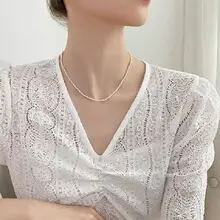 Natural Pearl Necklace with Gold Ball Clavicle for Women — feature 9