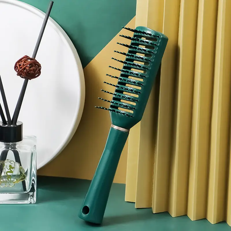 Dark Green Negative Ion Curling Hair Brush - Image 5