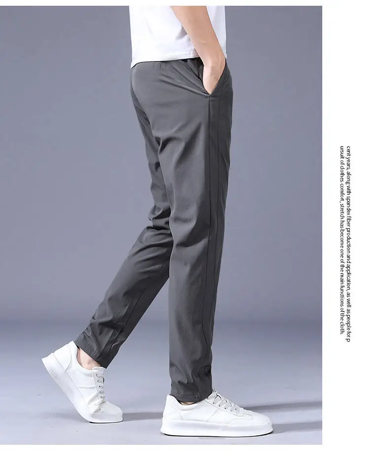 Men Ice Silk Sports Pants Large Elastic Breathable — feature 12