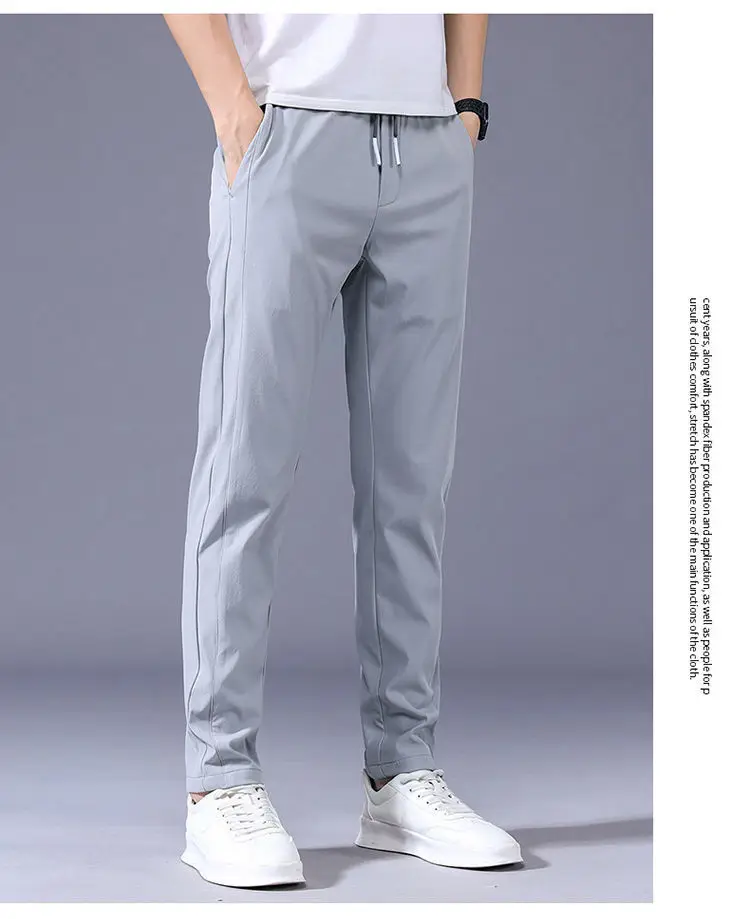 Men Ice Silk Sports Pants Large Elastic Breathable — feature 9