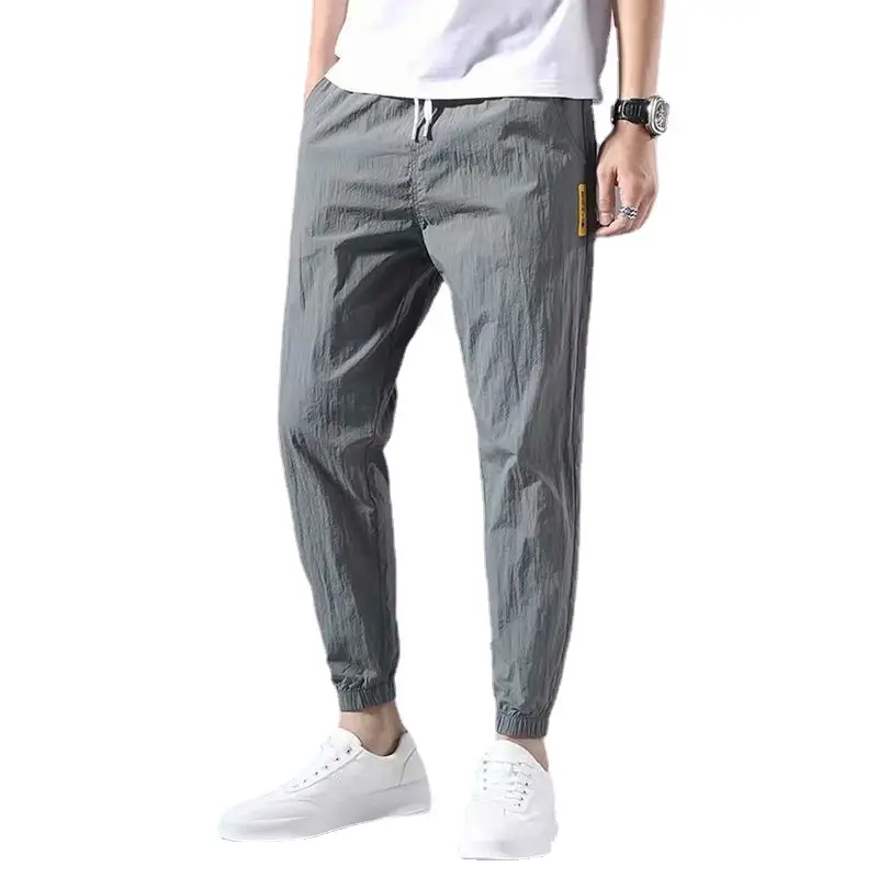 Men Sports Casual Pants Korean Style Grey Loose Large - Image 10