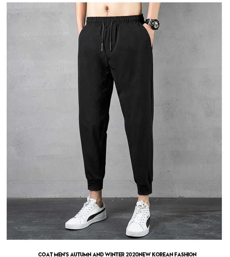 Men Sports Casual Pants Korean Style Grey Loose Large — feature 14