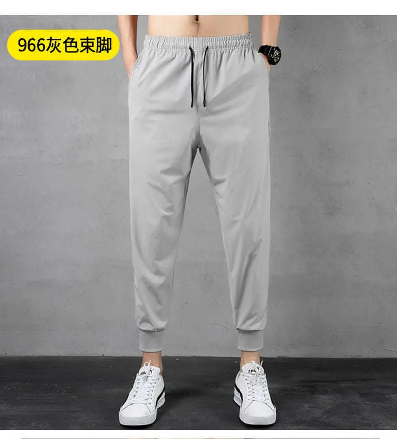 Men Sports Casual Pants Korean Style Grey Loose Large — feature 15