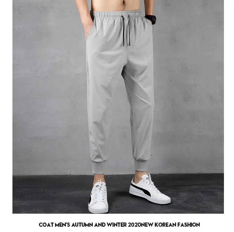 Men Sports Casual Pants Korean Style Grey Loose Large — feature 16