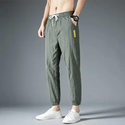 Men Sports Casual Pants Korean Style Grey Loose Large - Image 3