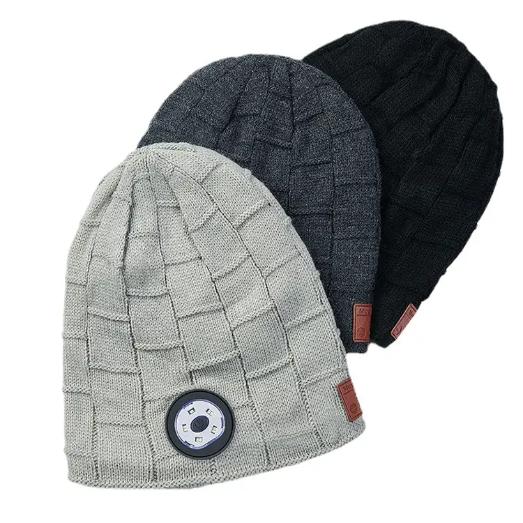 Dark Gray Wireless Bluetooth Headphone Hat for Night Running Camping - Image 11