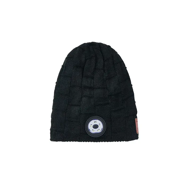 Dark Gray Wireless Bluetooth Headphone Hat for Night Running Camping