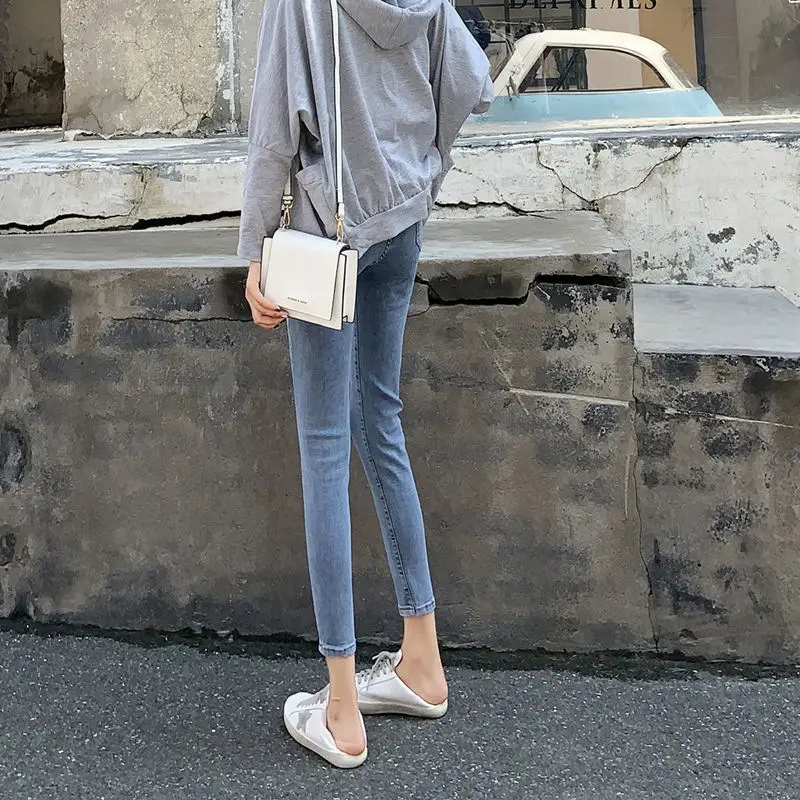 Women Slim Fit Light Blue Stretch Jeans 2021 - Image 7