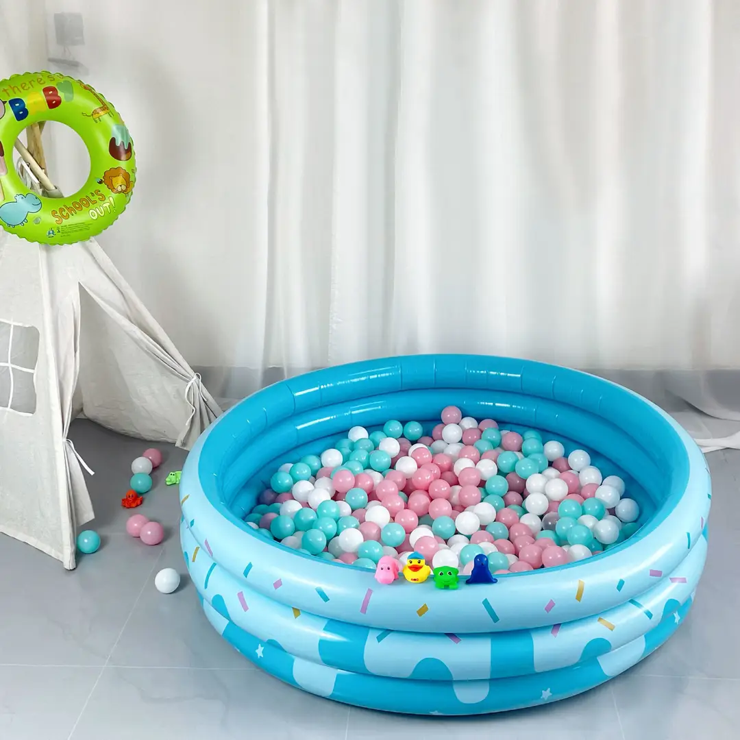 New Round Donut Inflatable Pool Children's Play Pool Household Infant Thickened Swimming Pool Ocean Ball Pool — feature 13