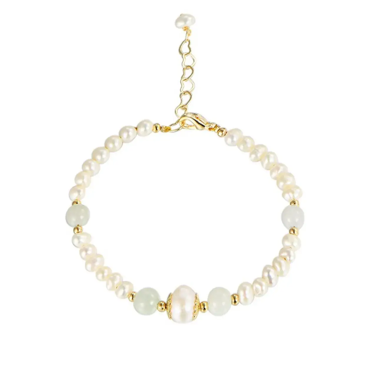 Baroque Pearl Bracelet with Jade Beads High-end Light Luxury Girl - Image 6