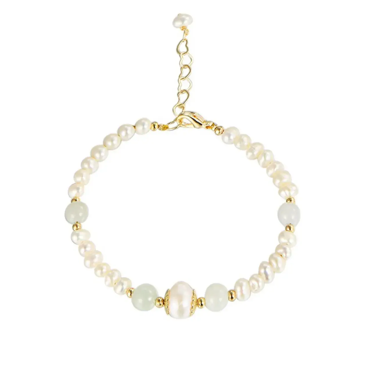 Baroque Pearl Bracelet with Jade Beads High-end Light Luxury Girl — feature 5