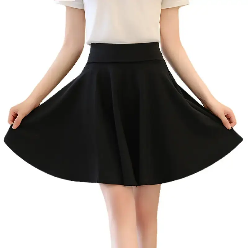 Women Blue Button Top Black Skirt Set Medium - Image 12