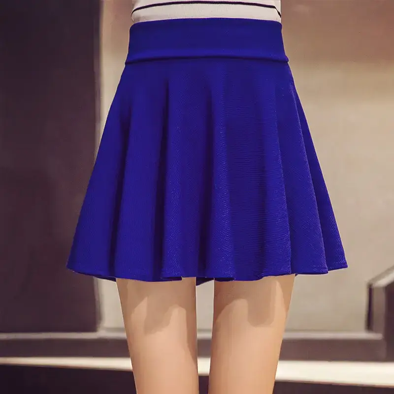Women Blue Button Top Black Skirt Set Medium - Image 6