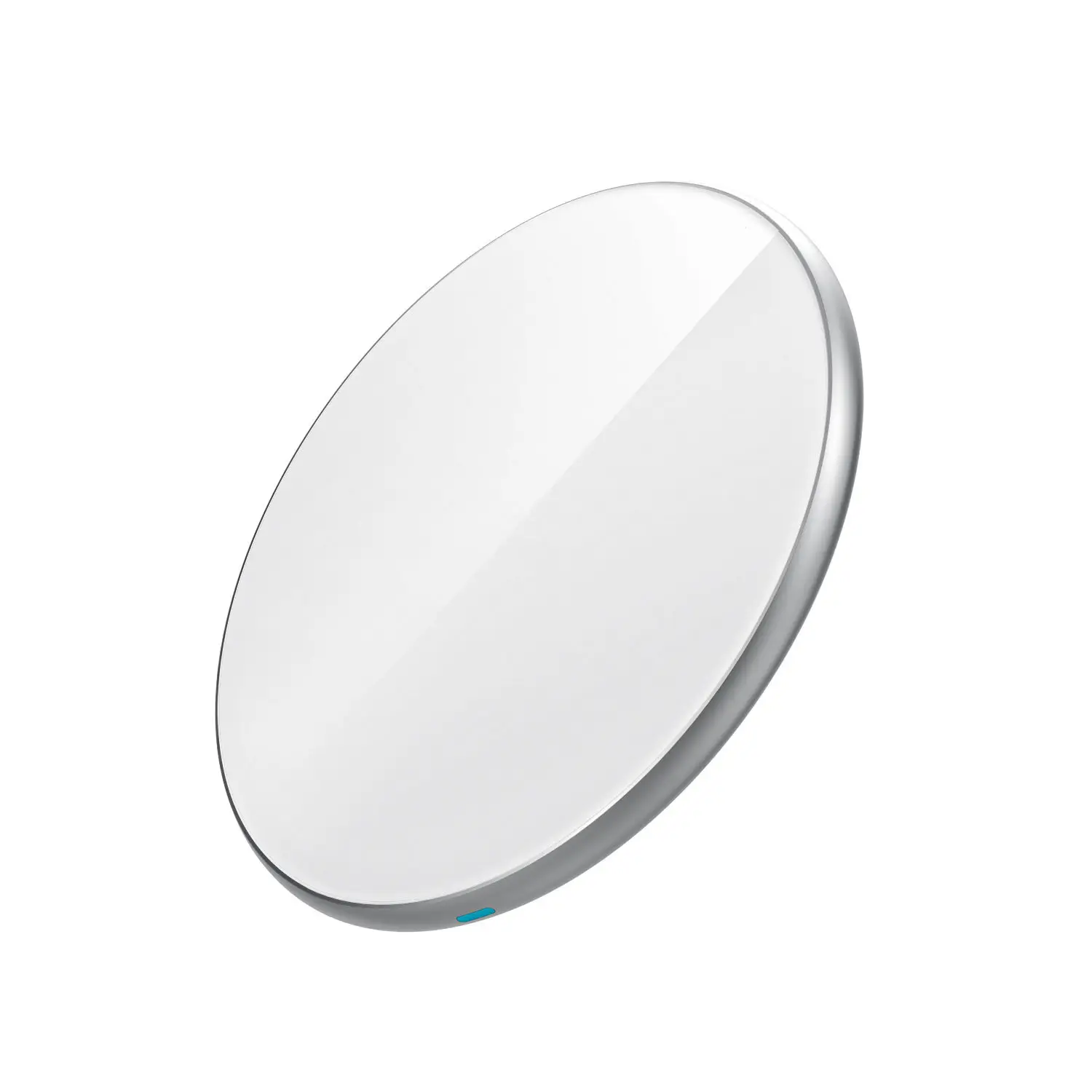 Wireless Phone Charger Qi Certified Round Metal Glass Mirror Gift - Image 4