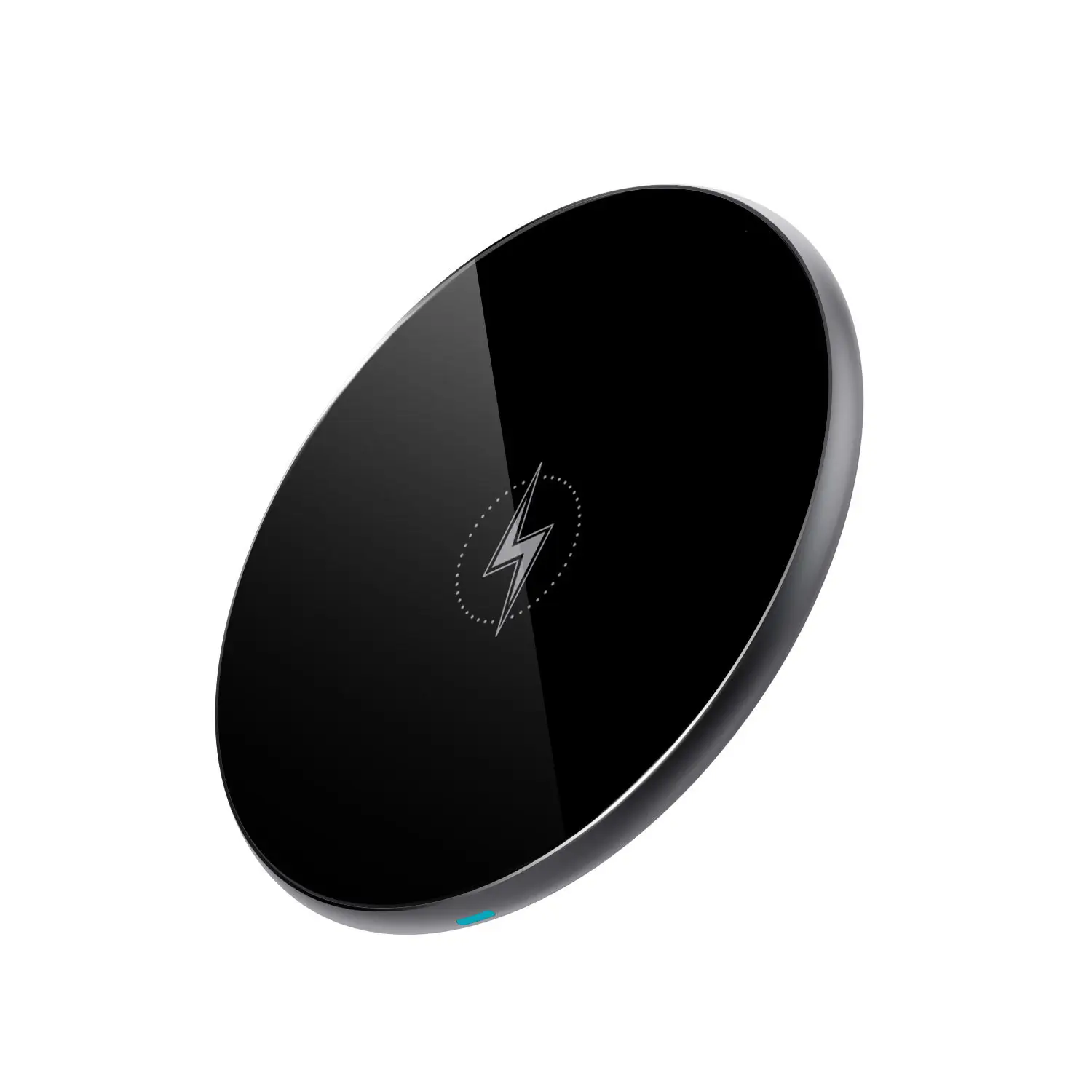 Wireless Phone Charger Qi Certified Round Metal Glass Mirror Gift - Image 5