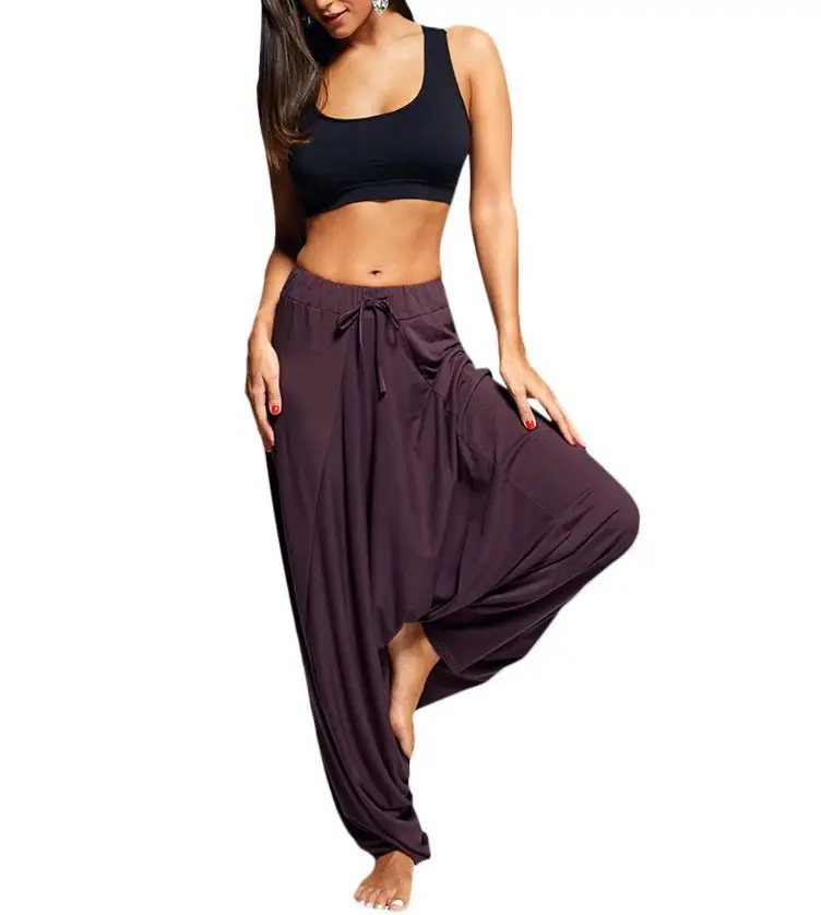 Black Loose Fit Harem Pants with Bra Top Set - Image 4