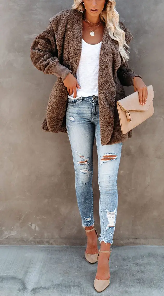 Women Woolen Hooded Coat Winter European American Loose Plush - Image 13