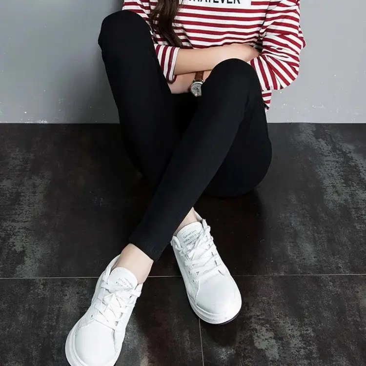 Women's White Leggings Slimming Pencil Pants Spring Summer - Image 5