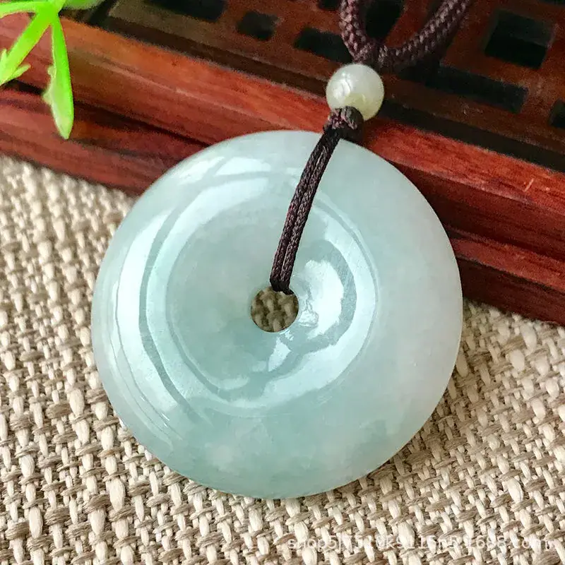 Guan Yu Jade Peace Pendant 30mm Natural Burmese - Image 3