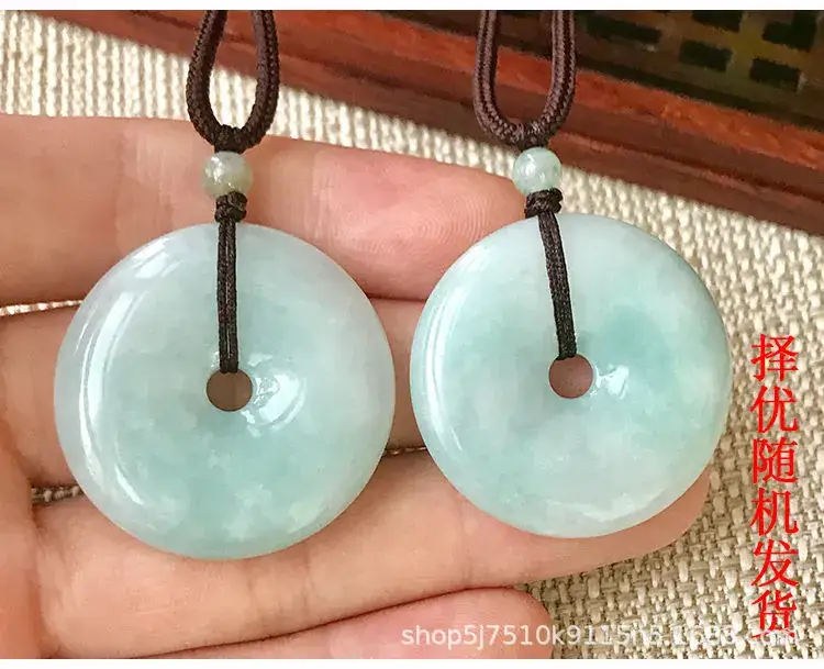Guan Yu Jade Peace Pendant 30mm Natural Burmese — feature 12