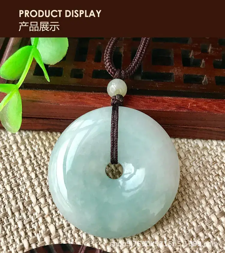 Guan Yu Jade Peace Pendant 30mm Natural Burmese — feature 9