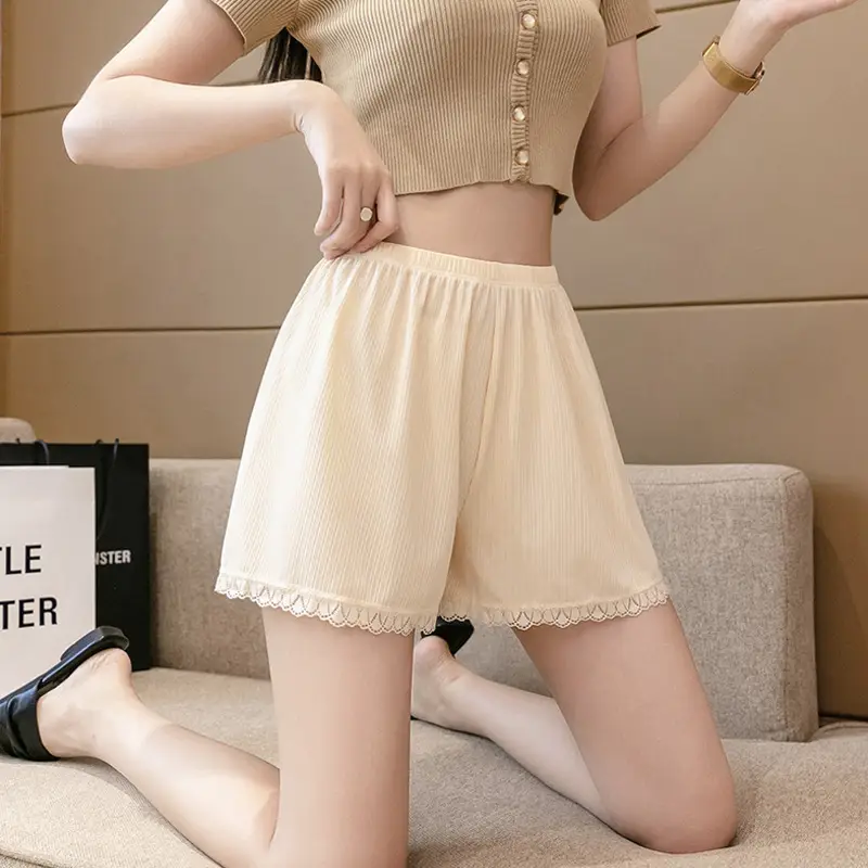 Women Ice Silk Safety Pants White Summer New - Image 5