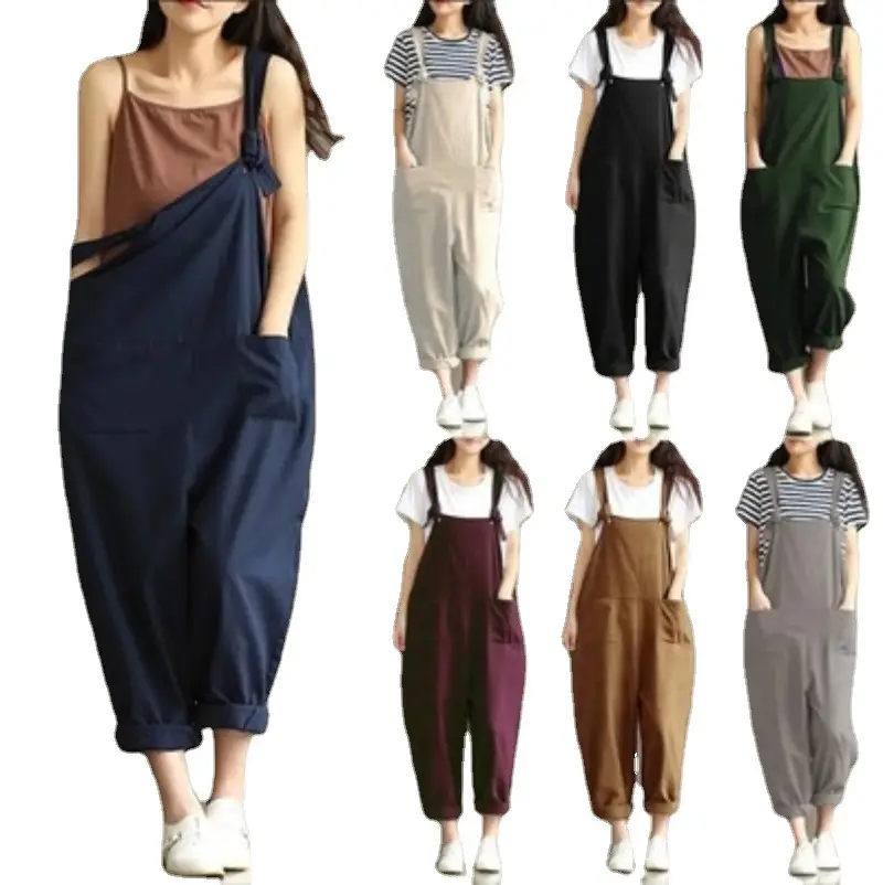 2018 Women's Art Retro Dark Blue Sanding Pants 4091 - Image 9
