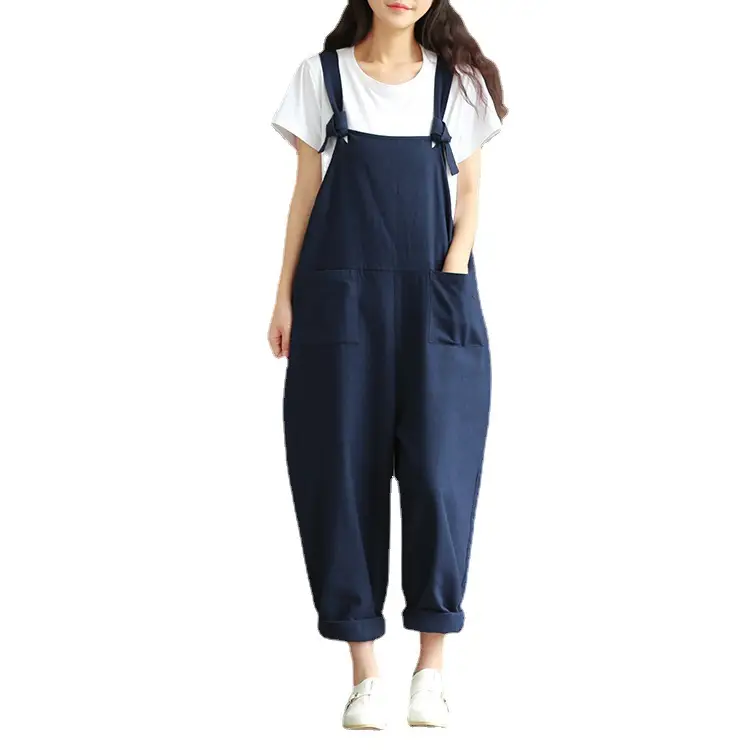 2018 Women's Art Retro Dark Blue Sanding Pants 4091 - Image 11