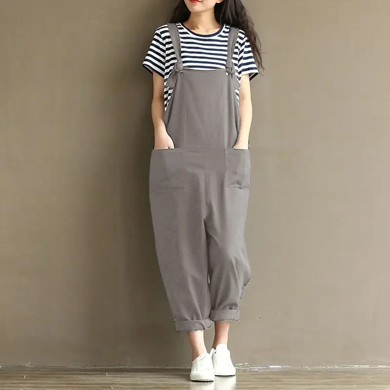 2018 Women's Art Retro Dark Blue Sanding Pants 4091 - Image 2