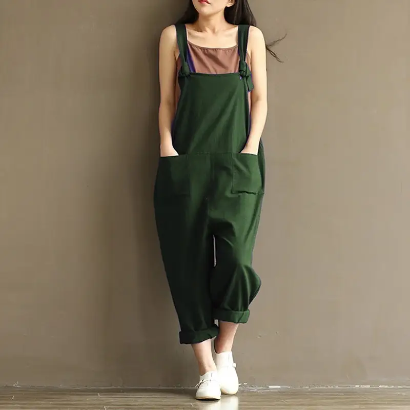 2018 Women's Art Retro Dark Blue Sanding Pants 4091 - Image 3