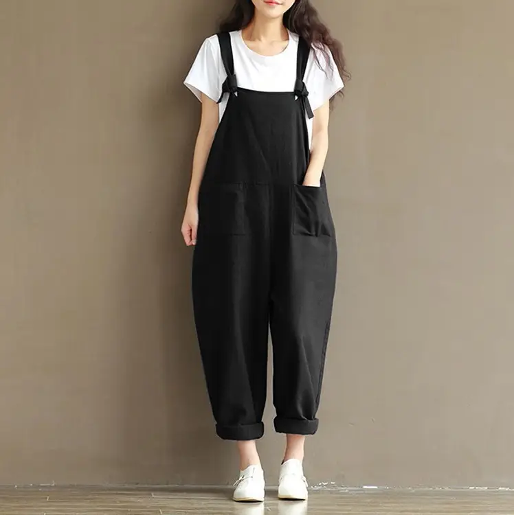 2018 Women's Art Retro Dark Blue Sanding Pants 4091 - Image 4