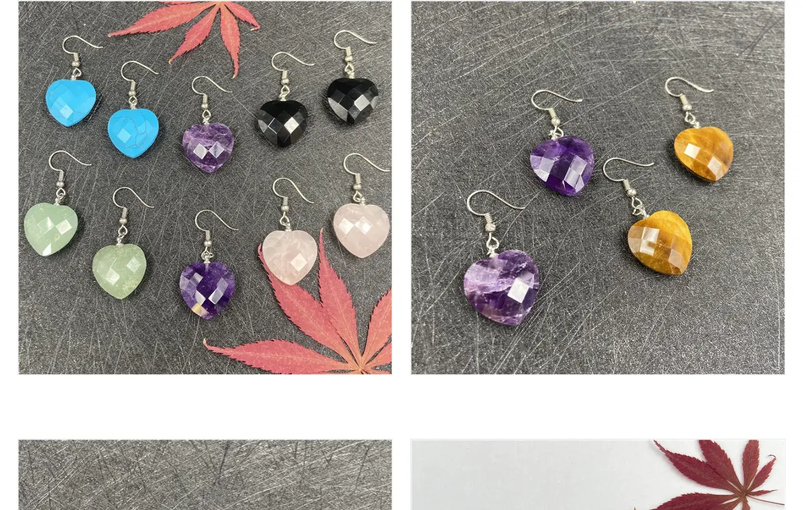 Amethyst Heart Earrings for Girls Pink Crystal Peach — feature 12