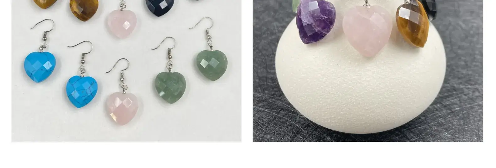 Amethyst Heart Earrings for Girls Pink Crystal Peach — feature 14