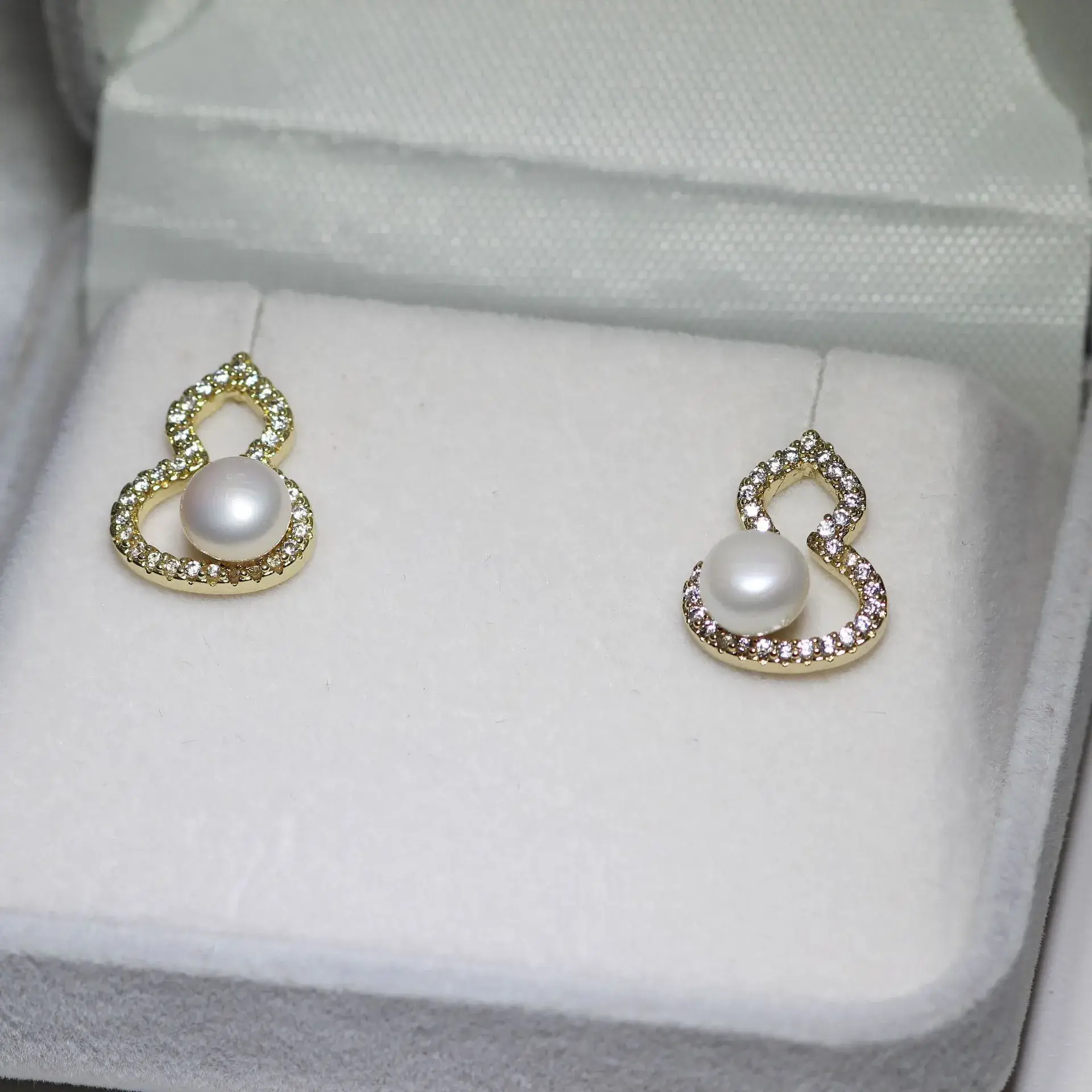 Zhuji Earring S925 Silver Needle Freshwater Pearl Earring (Fulu) 6-7MM Small Gourd Suit — feature 6