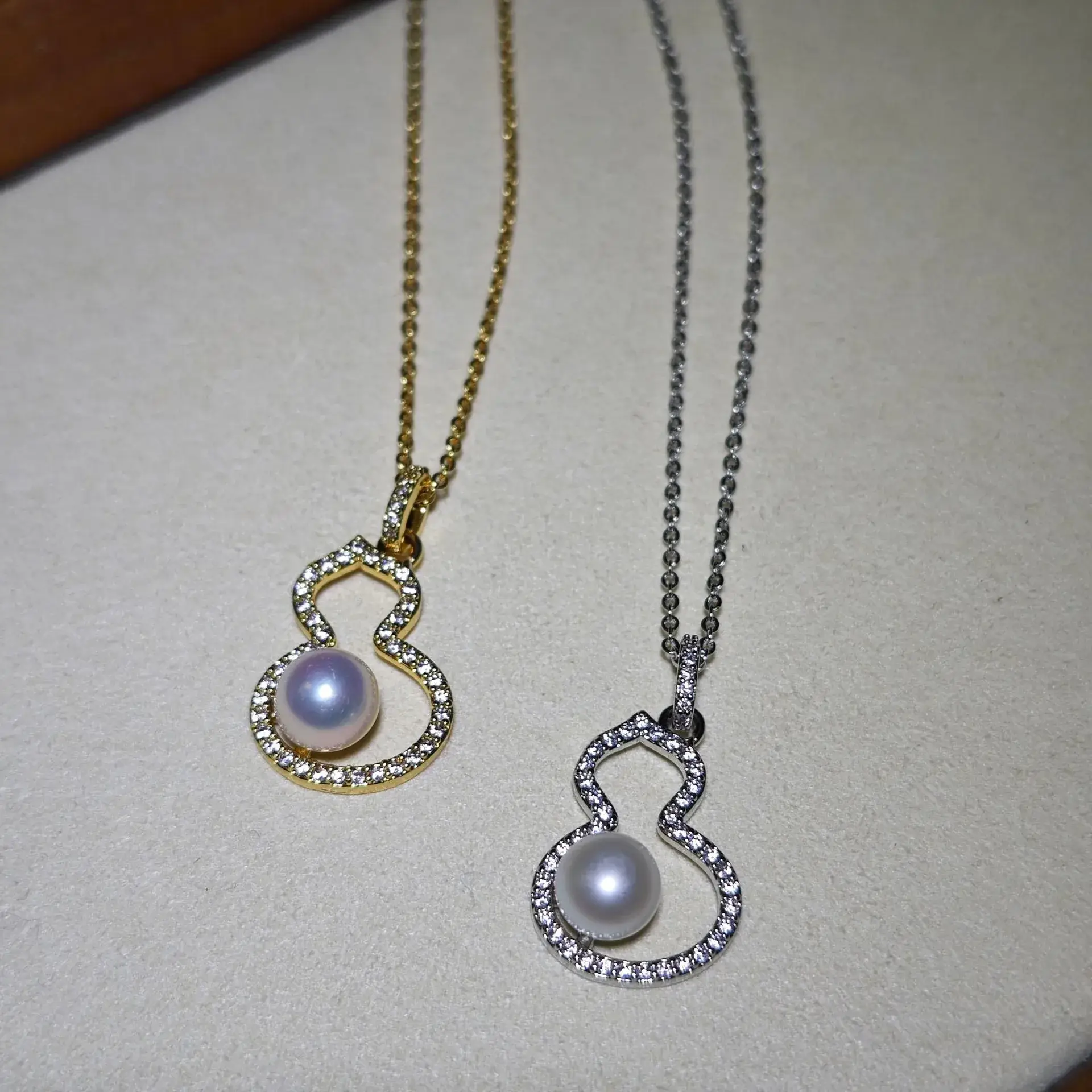 Zhuji Earring S925 Silver Needle Freshwater Pearl Earring (Fulu) 6-7MM Small Gourd Suit - Image 4