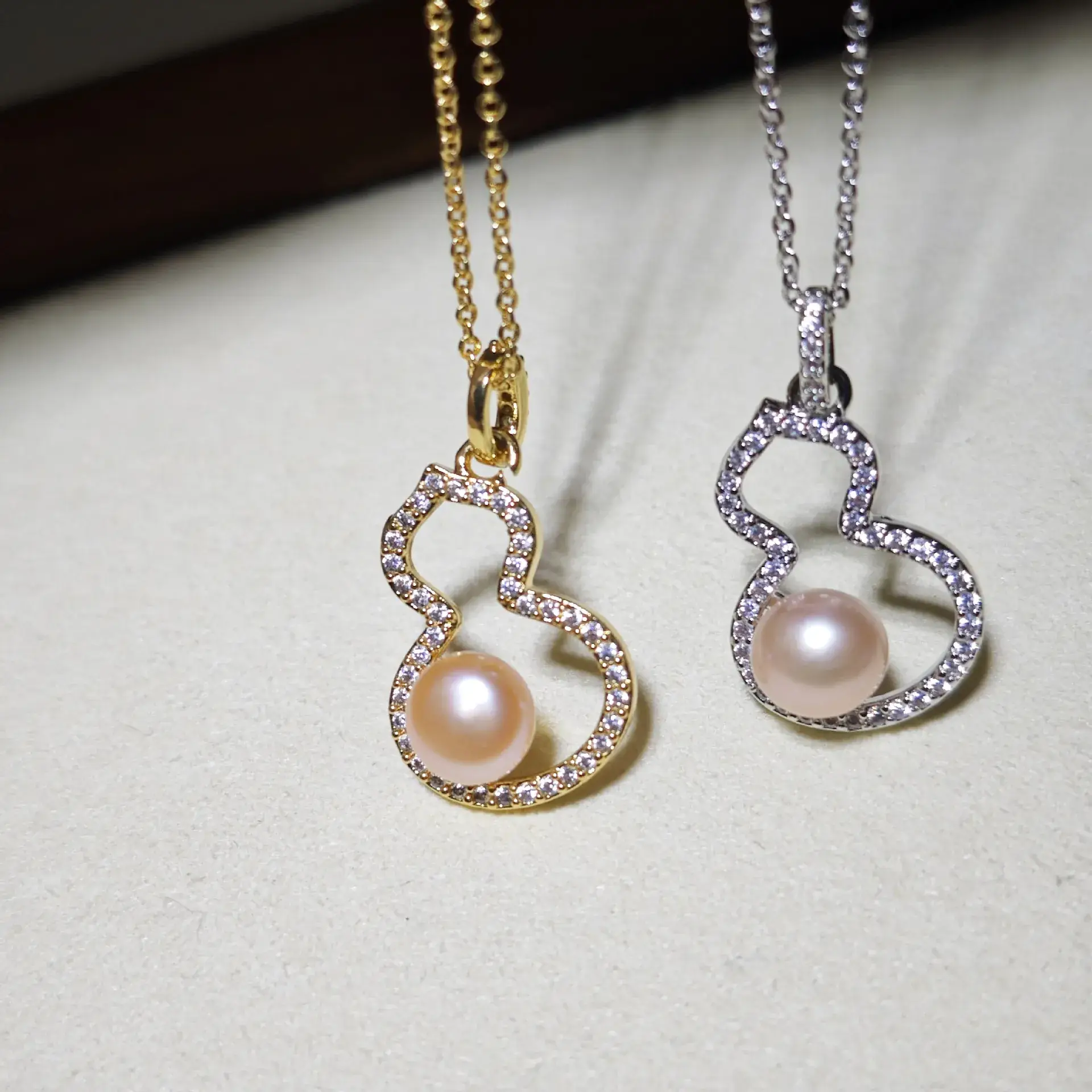 Zhuji Earring S925 Silver Needle Freshwater Pearl Earring (Fulu) 6-7MM Small Gourd Suit - Image 5