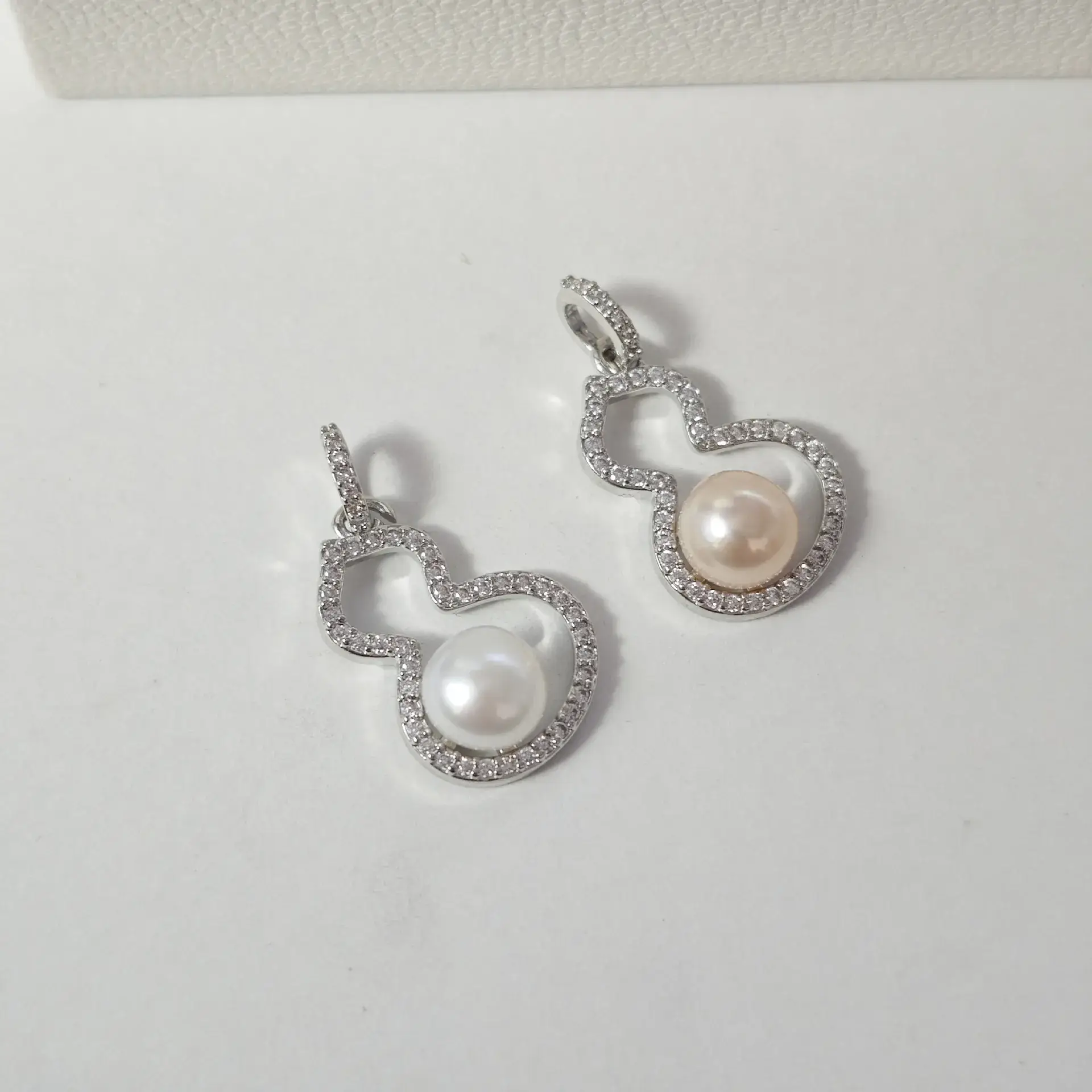 Zhuji Earring S925 Silver Needle Freshwater Pearl Earring (Fulu) 6-7MM Small Gourd Suit - Image 7