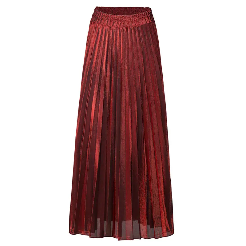 Blue Pleated High Waist Skirt for Women Plus Size - Image 4