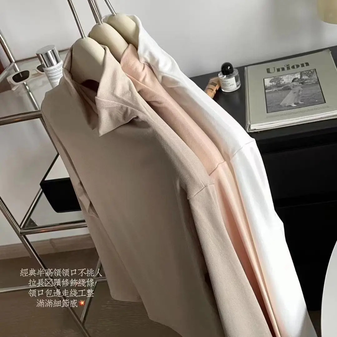 Women's Pink Long Sleeve Skin-Friendly T-Shirt — feature 36