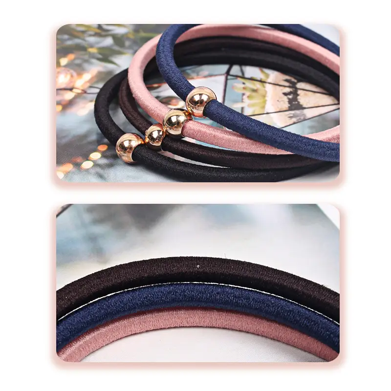 Black Gold Bead Hair Rope Ponytail for Women - Image 5