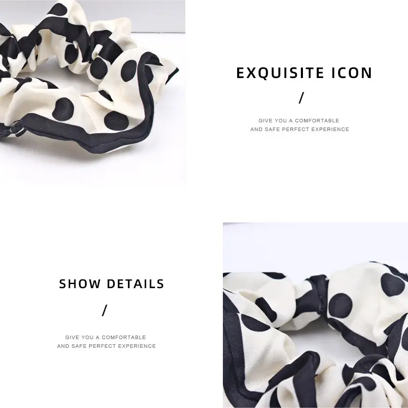 Korean Style Hair Rings Black White Cow Print