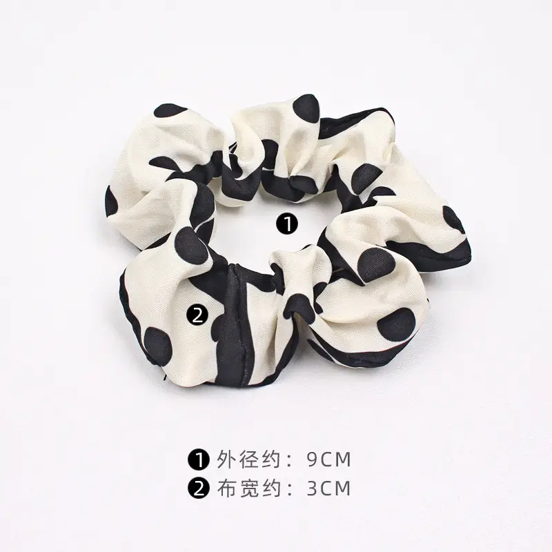 Korean Style Hair Rings Black White Cow Print