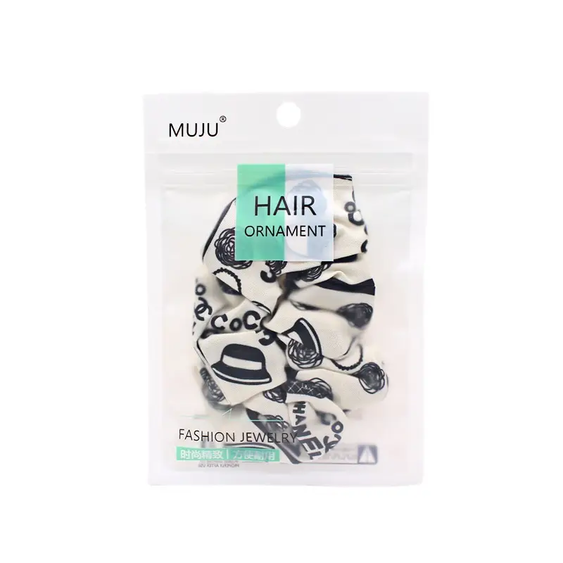 Korean Style Hair Rings Black White Cow Print